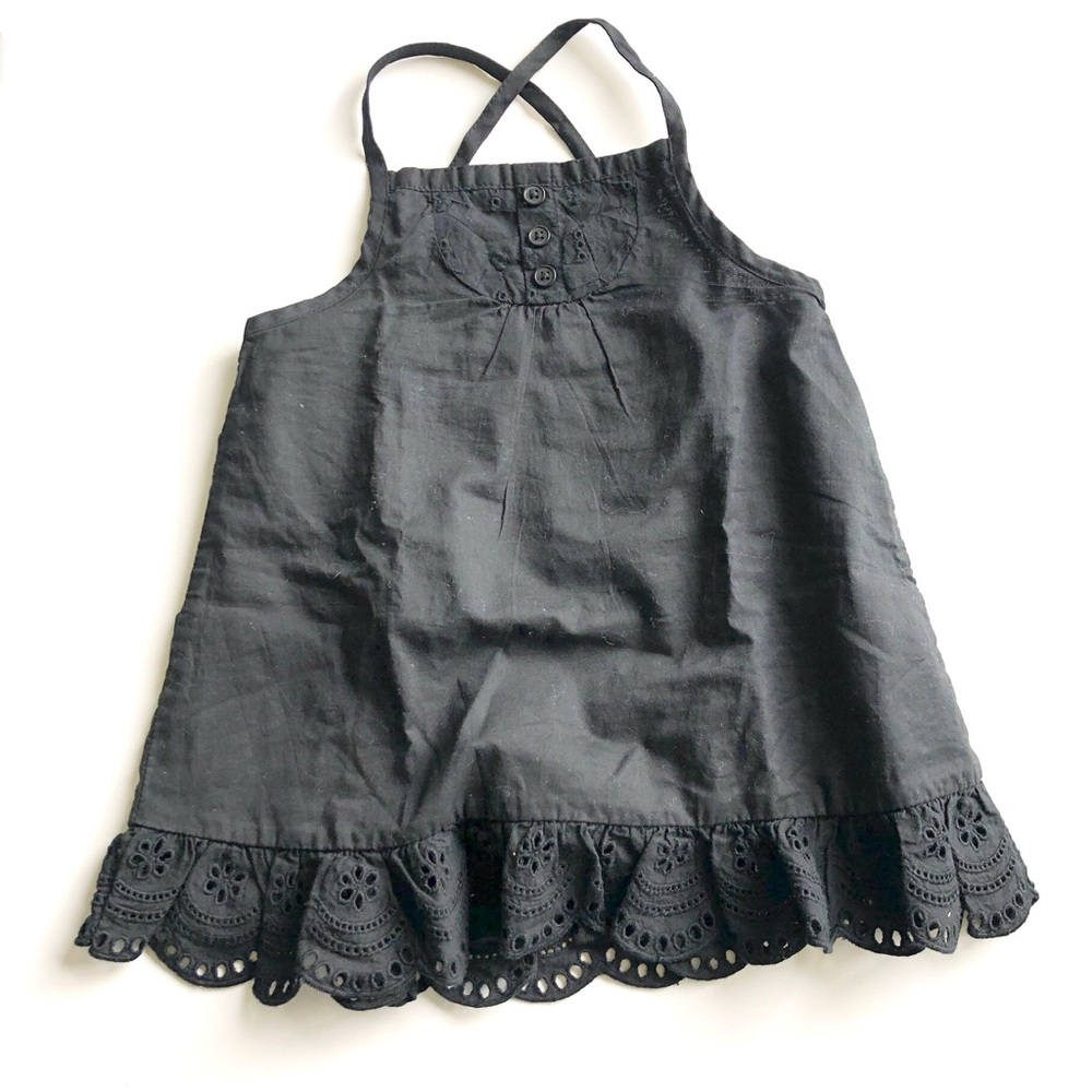 🆕 OLD NAVY Black Cotton Eyelet Crossback Tank
